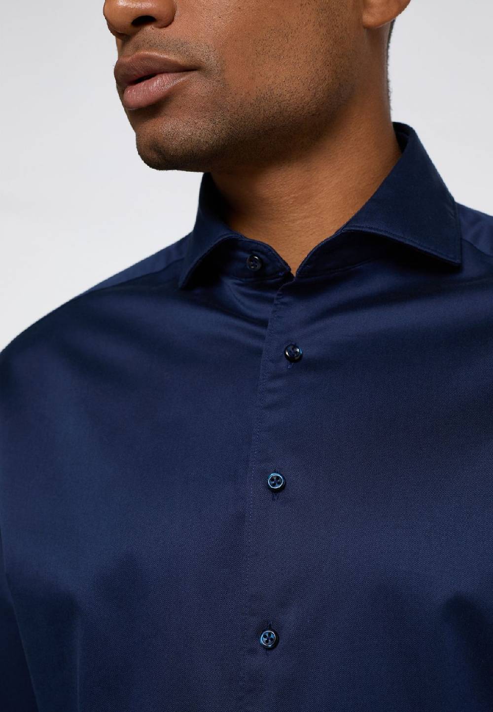 Eterna Camicia blu scuro eterna cotone twill ritorto modern fit Offerta San Valentino