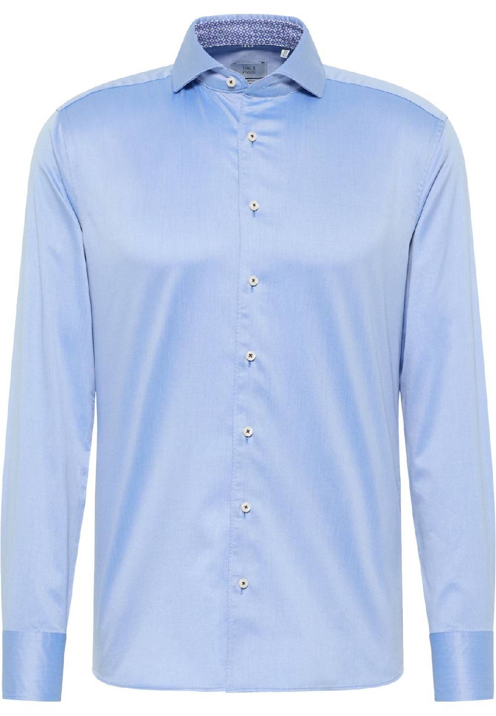 Eterna Camicia celeste eterna slim fit cotone twill interno in contrasto Vendita calda
