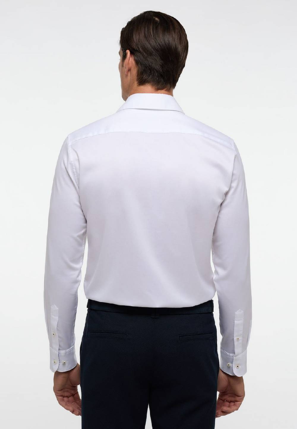 Eterna Camicia bianca eterna slim fit cotone twill interno in contrasto Offerta migliore