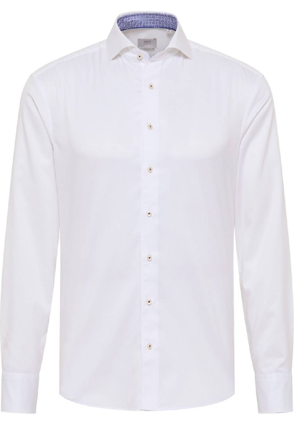 Eterna Camicia bianca eterna slim fit cotone twill interno in contrasto Offerta migliore