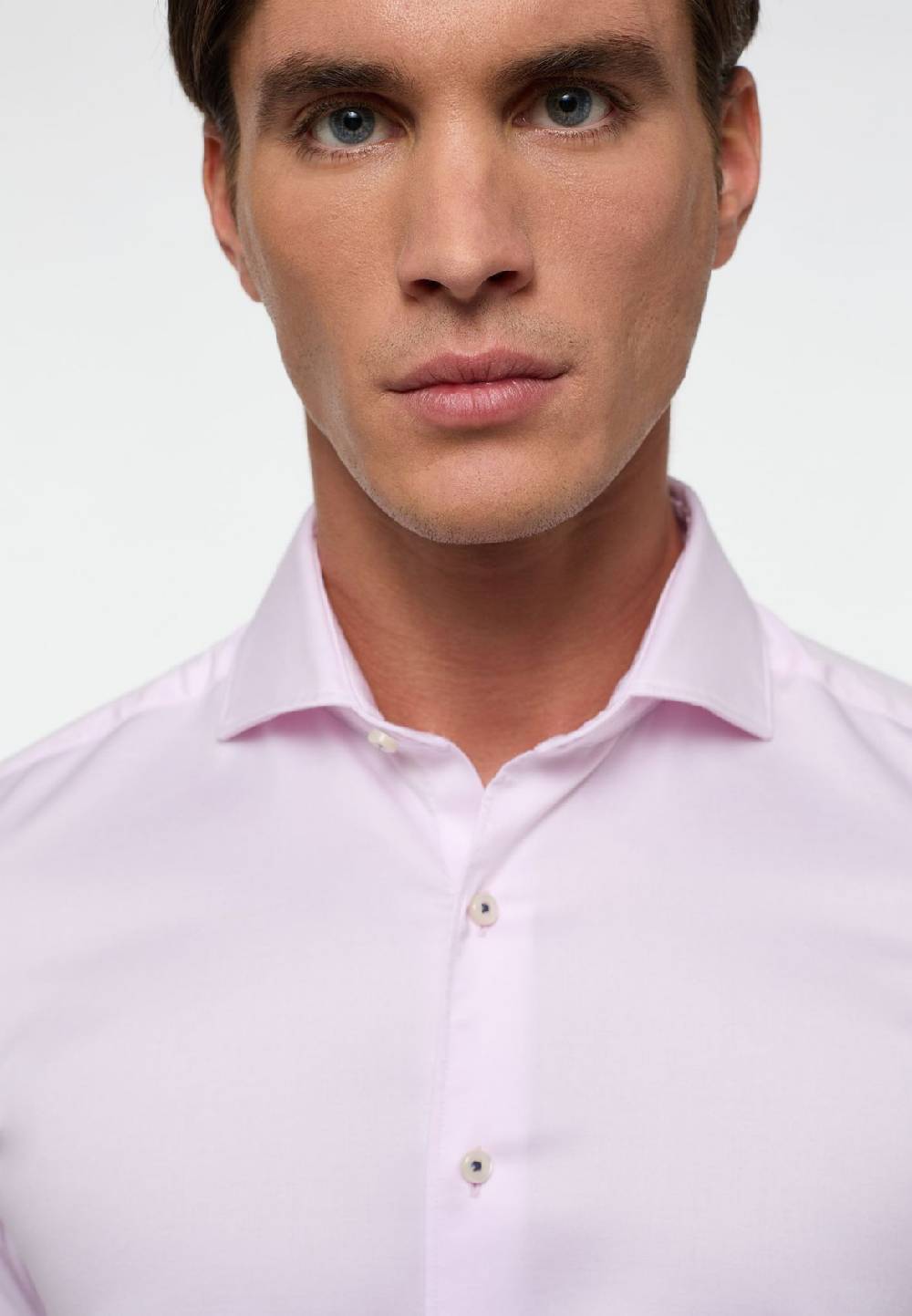 Eterna Camicia eterna slim fit rosa chiaro in cotone twill ritorto Latest fashion