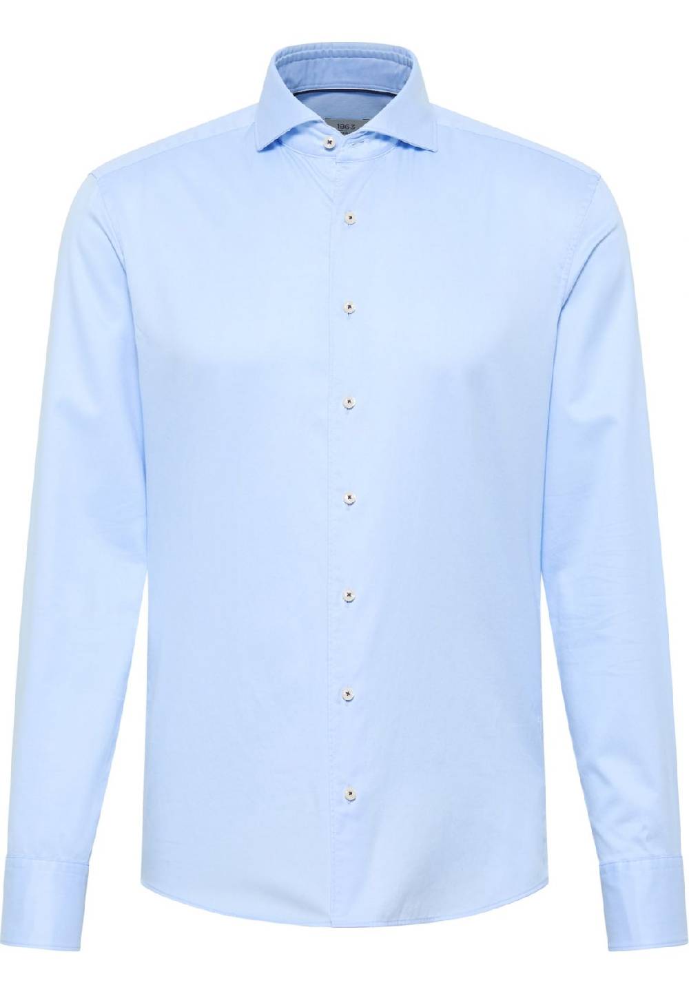 Eterna Camicia eterna slim fit celeste in cotone twill ritorto Offerta temporanea