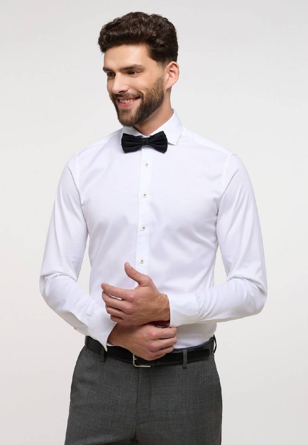 Eterna Camicia eterna slim fit bianca in cotone twill ritorto Offerte esclusive