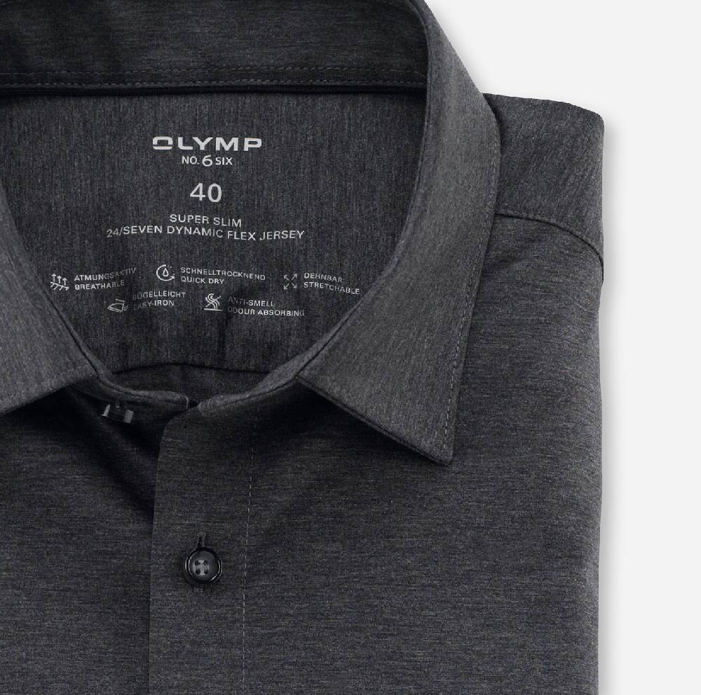 Olymp Camicia olymp grigio antracite in jersey super slim fit Lightning offer