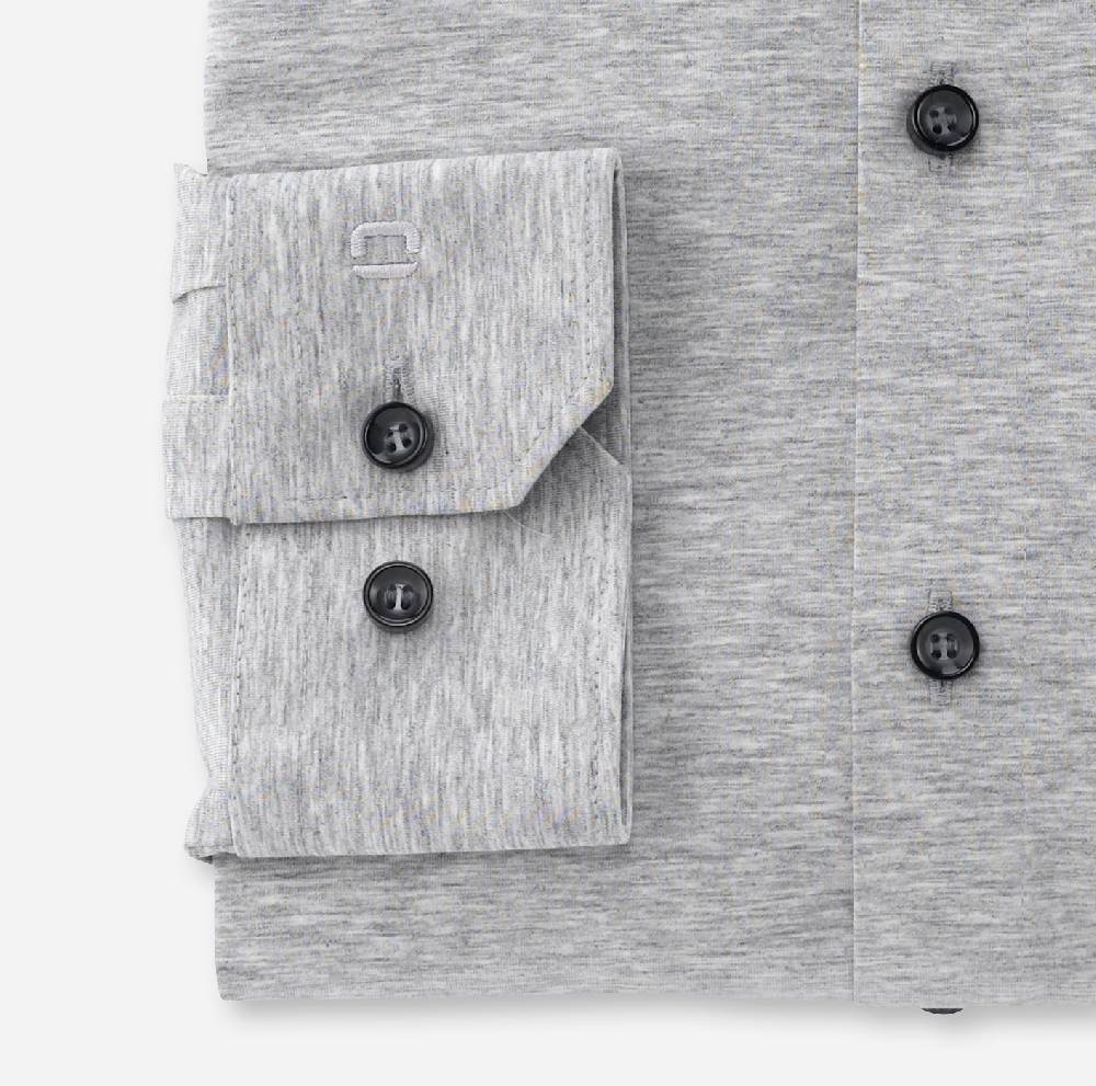 Olymp Camicia olymp grigio chiaro in jersey super slim fit Grandi sconti