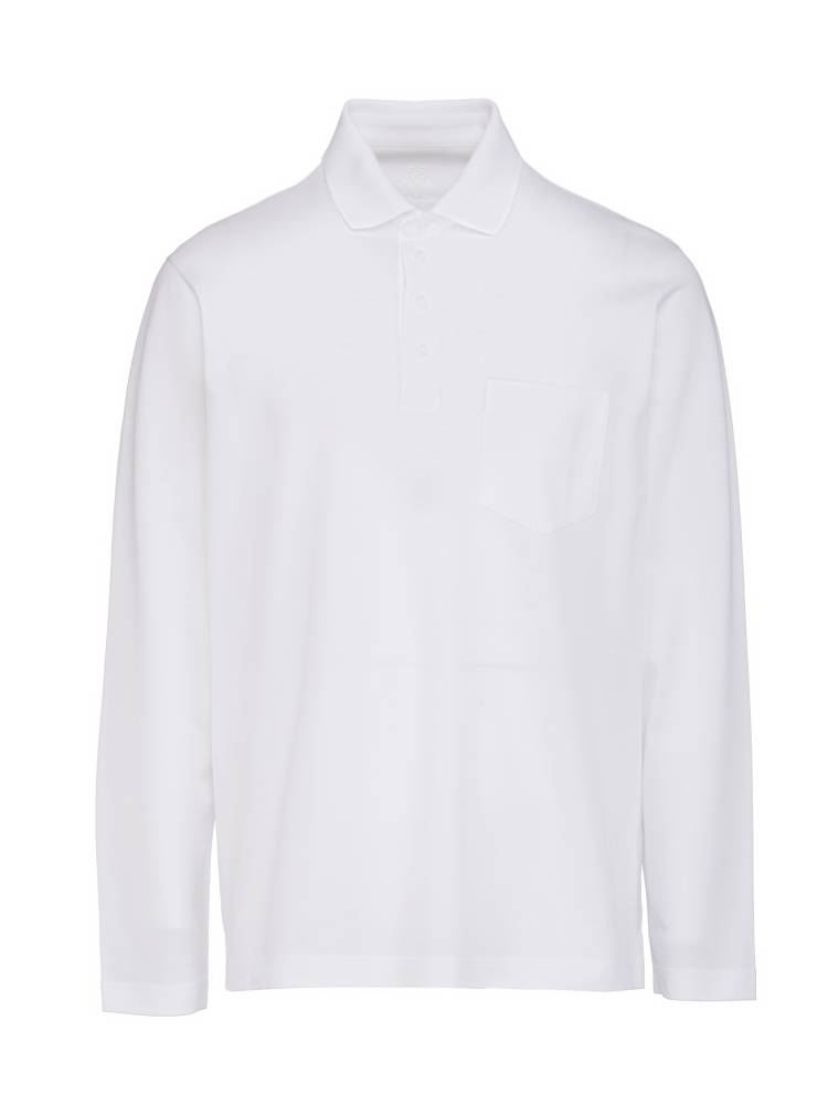 Montechiaro Polo manica lunga montechiaro in filo di scozia con taschino Liquidazione