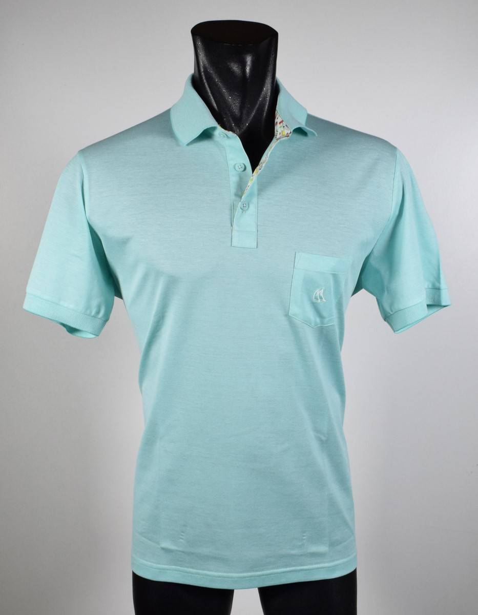 Vela Blu Polo verde acqua velablu in filo di scozia modern fit Offerte speciali