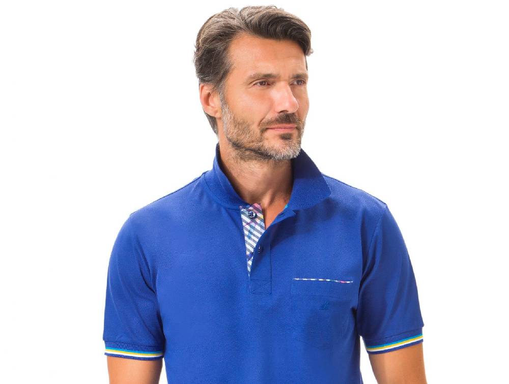 Green Coast Polo green coast blu scuro con taschino in filo di scozia Super Saving Price