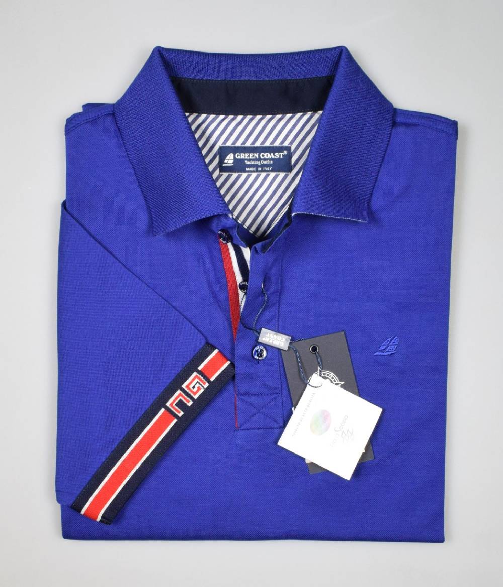 Green Coast Polo green coast blu marine in filo di scozia Ritorno libero