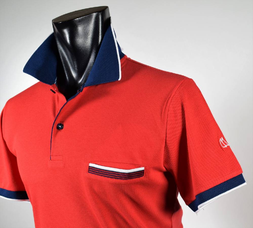 Vela Blu Polo vela blu in filo di scozia rossa modern fit ACQUISTA ORA