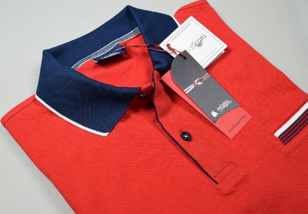 Vela Blu Polo vela blu in filo di scozia rossa modern fit ACQUISTA ORA