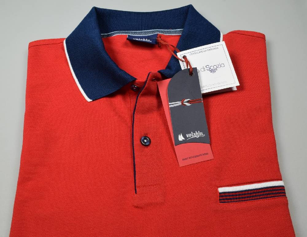 Vela Blu Polo vela blu in filo di scozia rossa modern fit ACQUISTA ORA