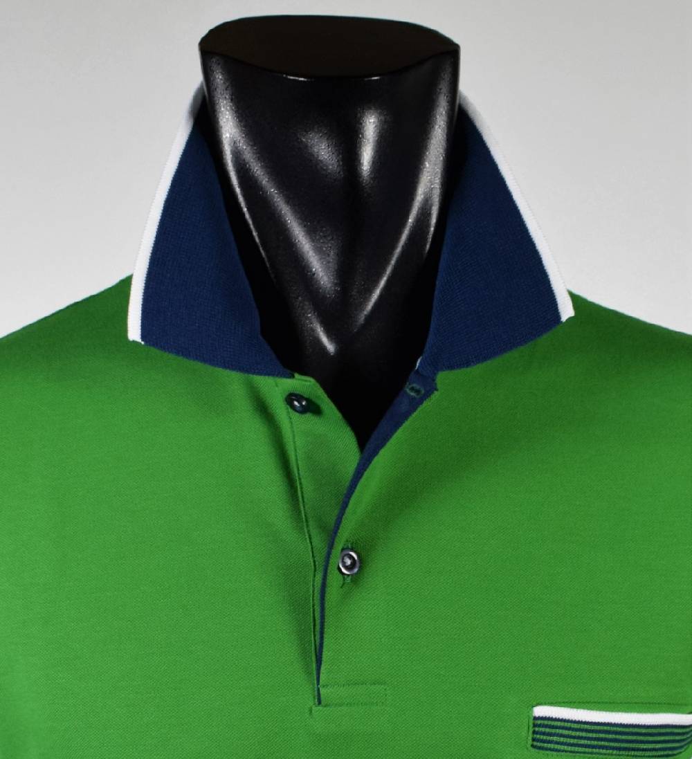 Vela Blu Polo vela blu in filo di scozia verde modern fit Latest stili