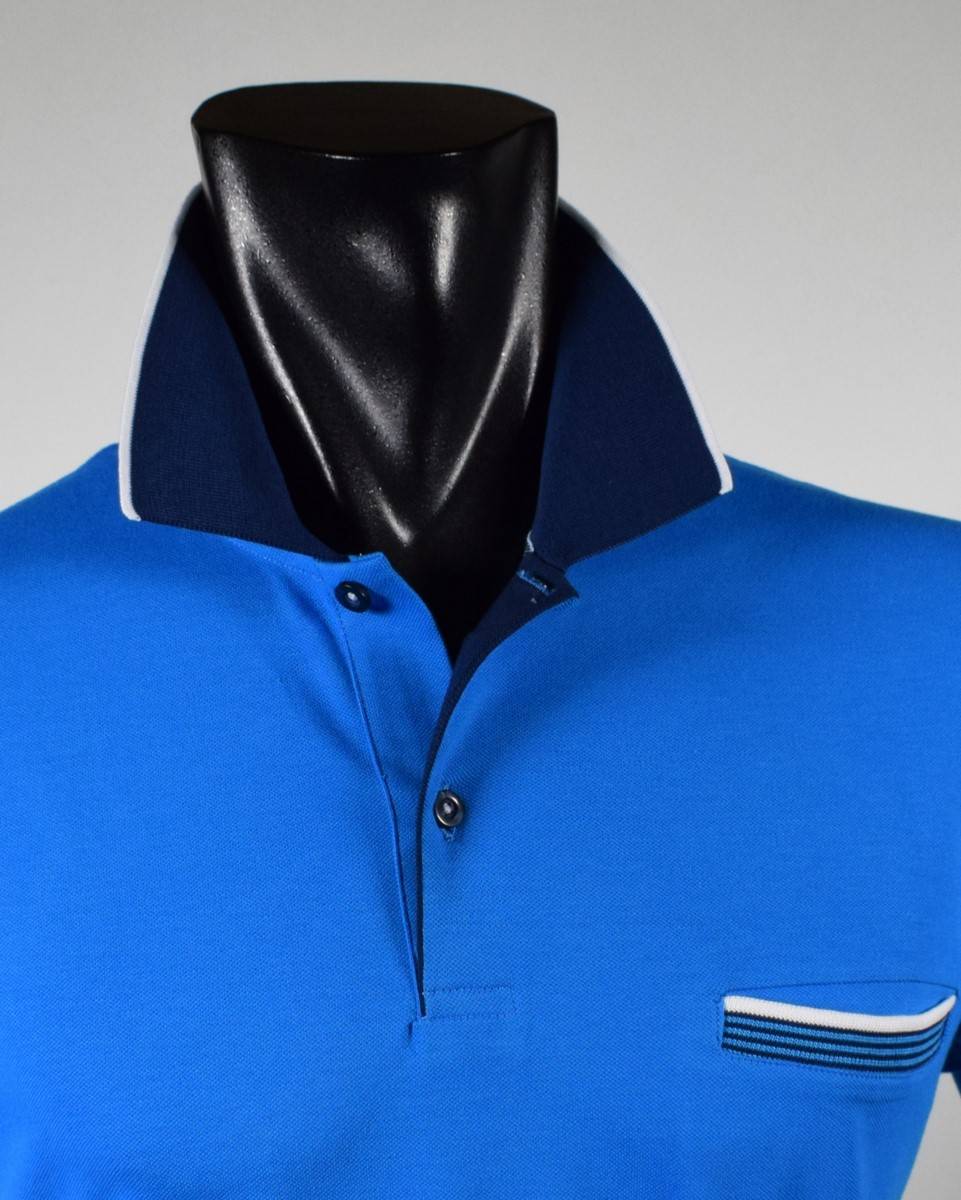 Vela Blu Polo vela blu in filo di scozia turchese modern fit Ultimi due giorni