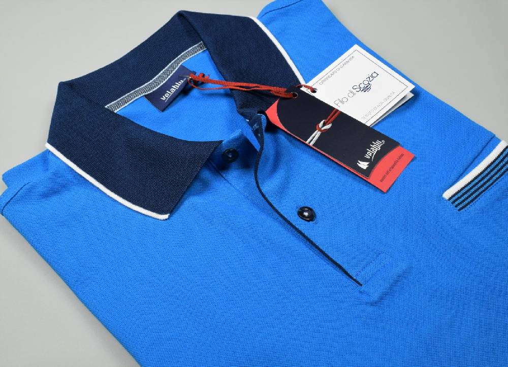 Vela Blu Polo vela blu in filo di scozia turchese modern fit Ultimi due giorni