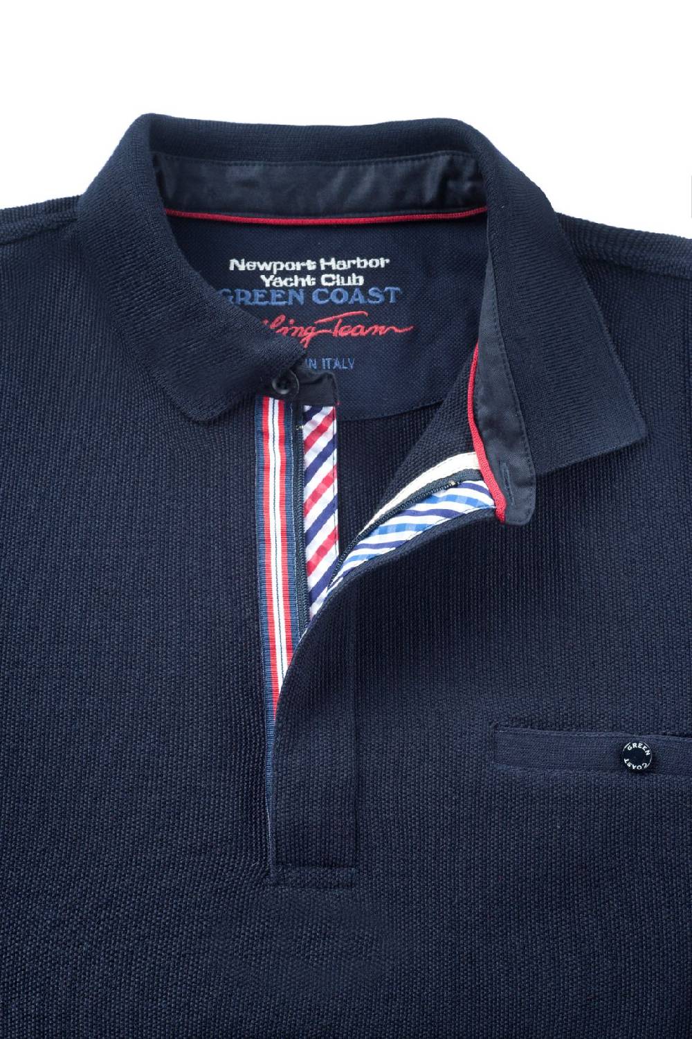 Green Coast Polo blu green coast modern fit filato nautico idrorepellente Fino al 60% di sconto