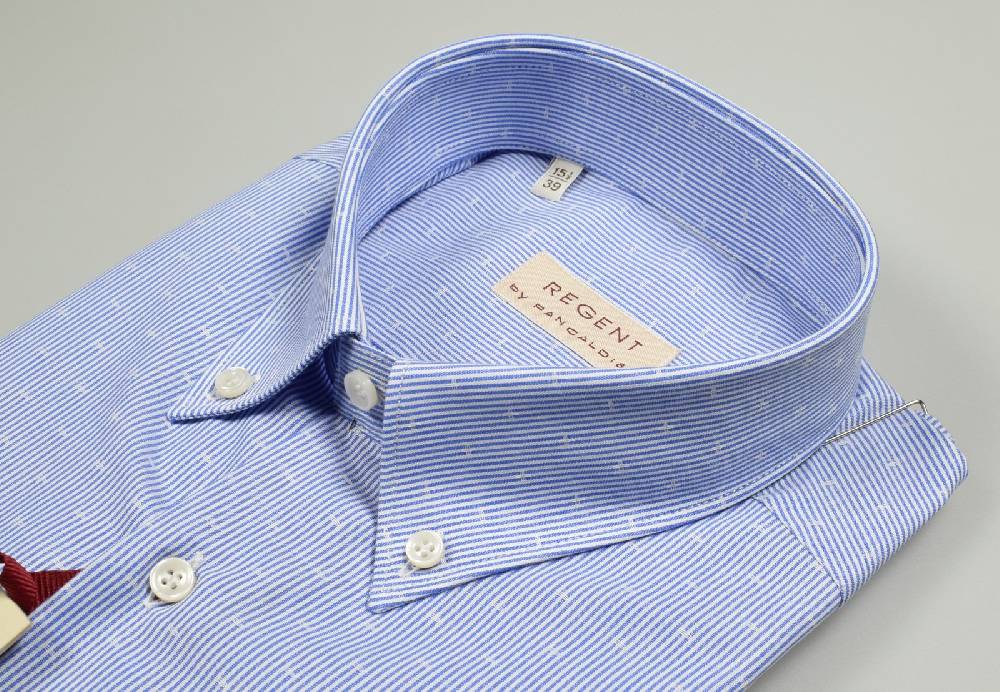 Regent by Pancaldi Camicia mezza manica pancaldi regular fit a righe azzurro Offerta speciale della fabbrica