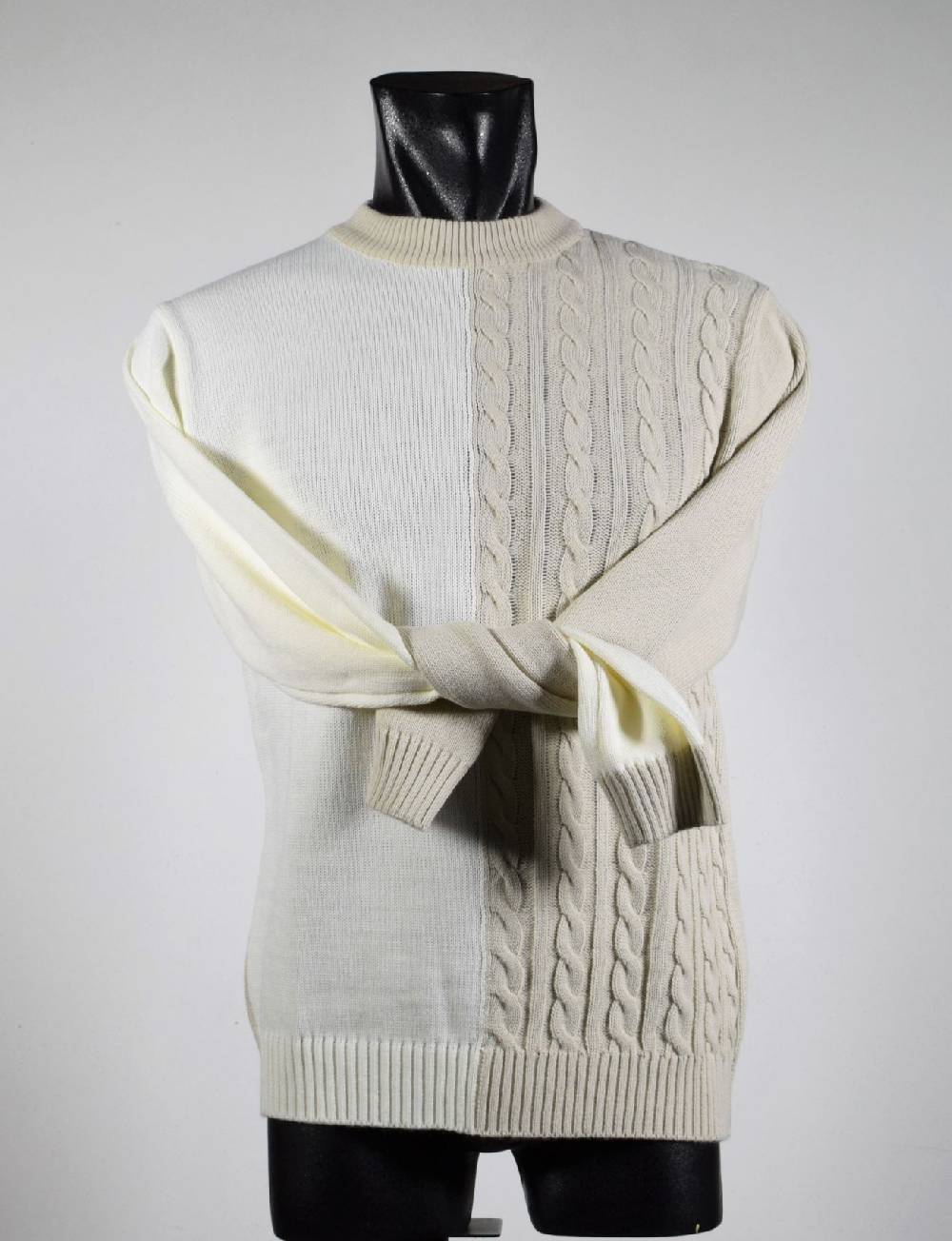 Manuel Garcia Lupetto beige e panna slim fit manuel garcia Sconti questo mese