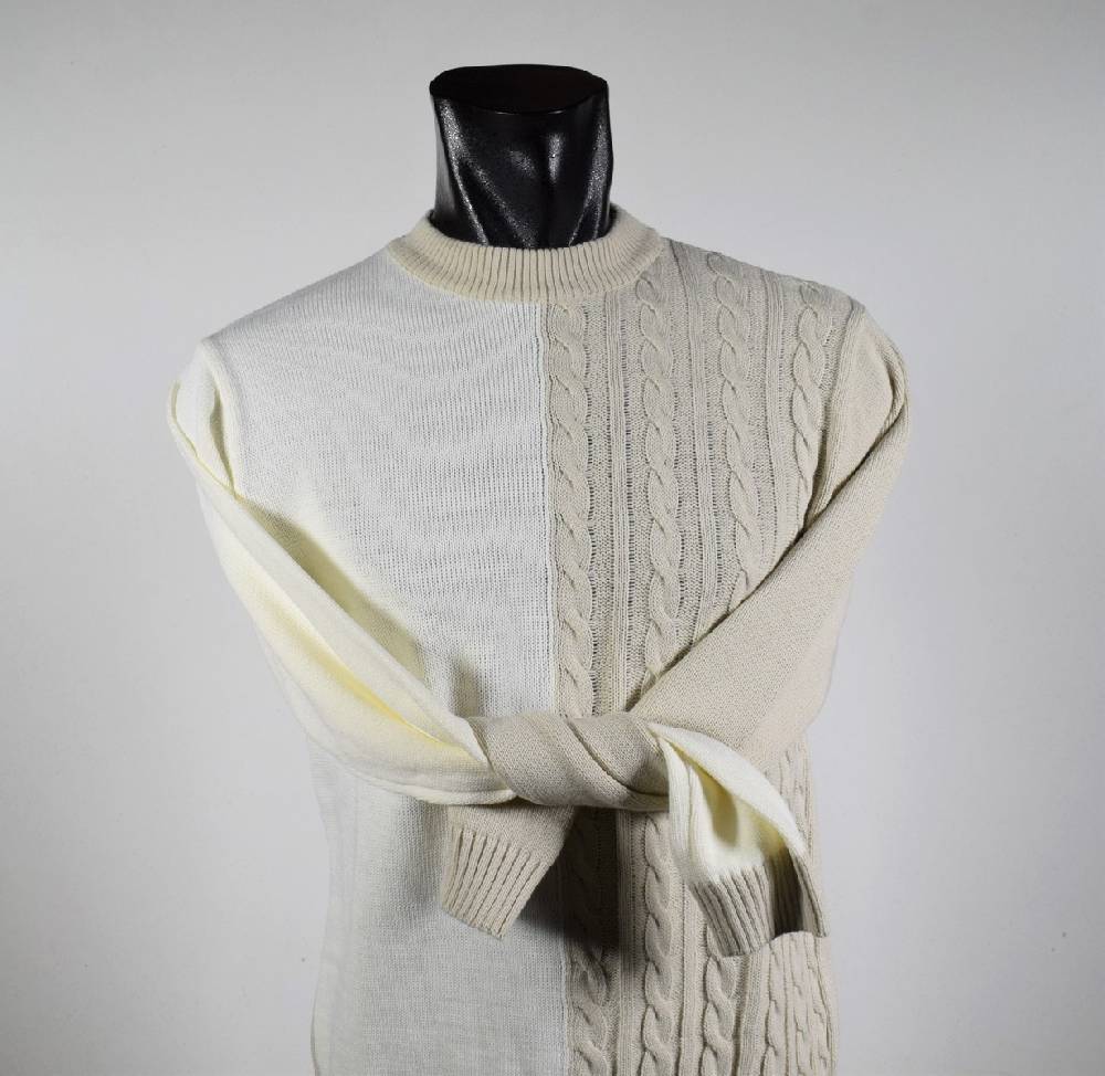 Manuel Garcia Lupetto beige e panna slim fit manuel garcia Sconti questo mese