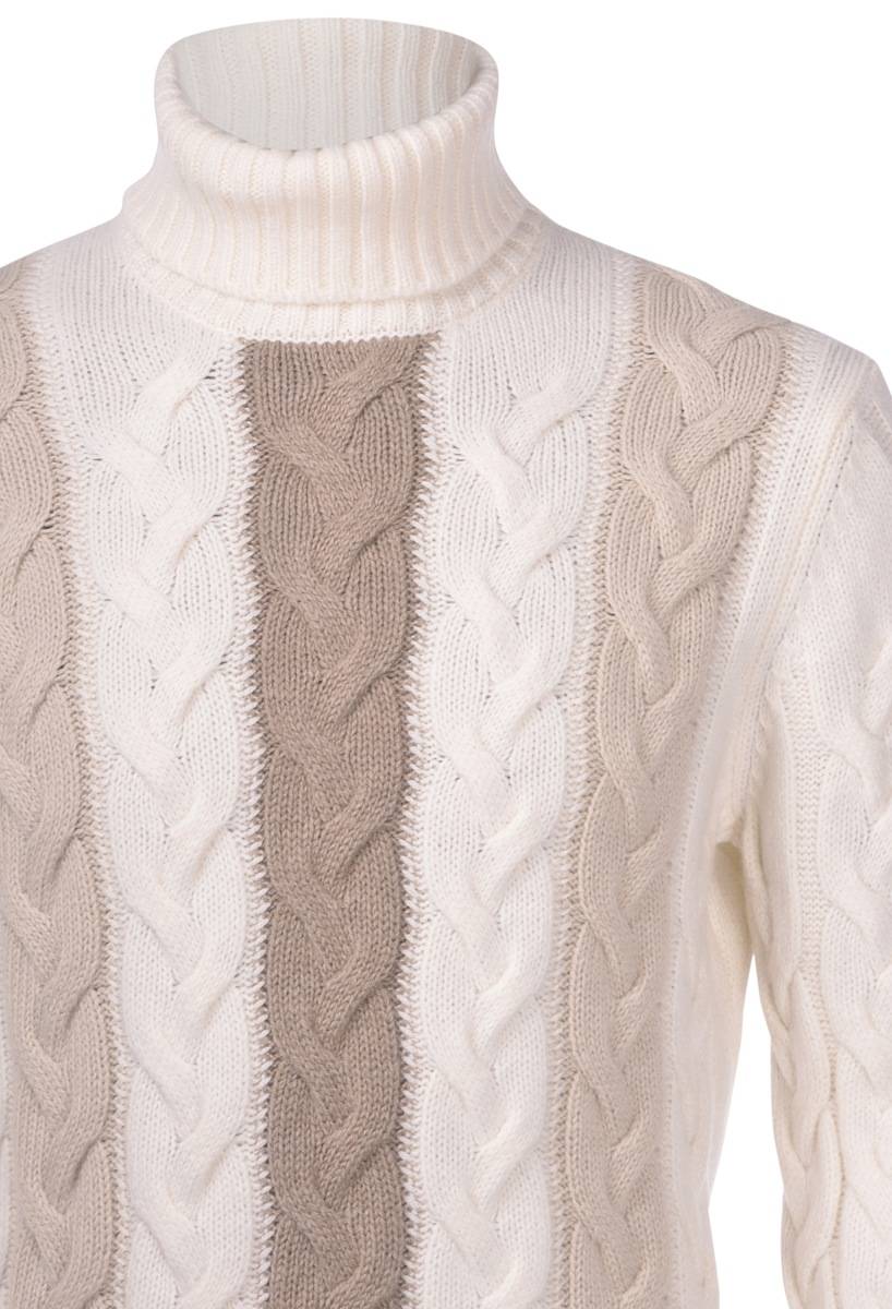 Gran Sasso Maglione a dolcevita gran sasso beige in pura lana air wool Qualità Garantita