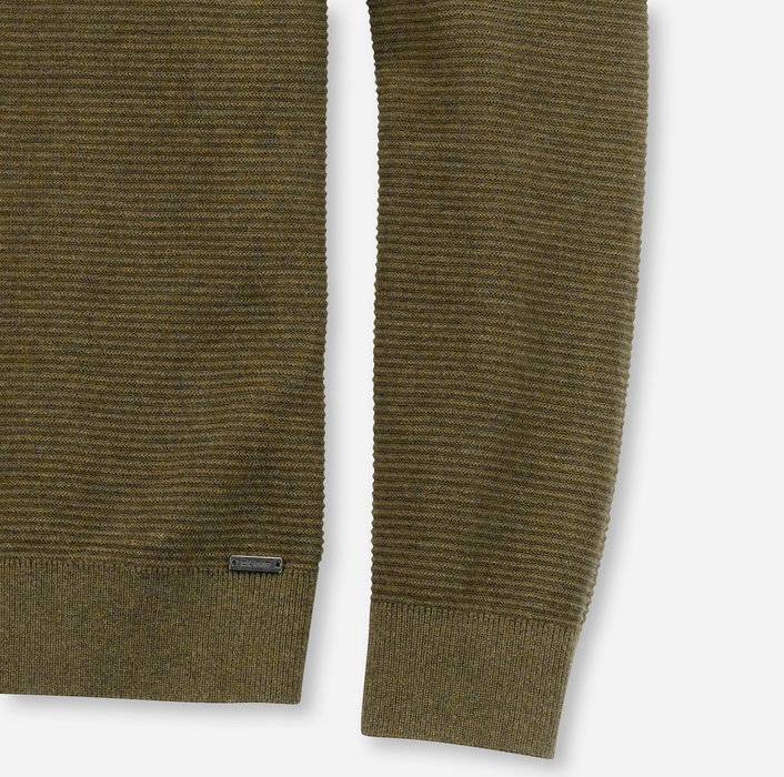 Olymp Maglione girocollo olymp verde oliva in cotone bio modern fit Promozione Limitata