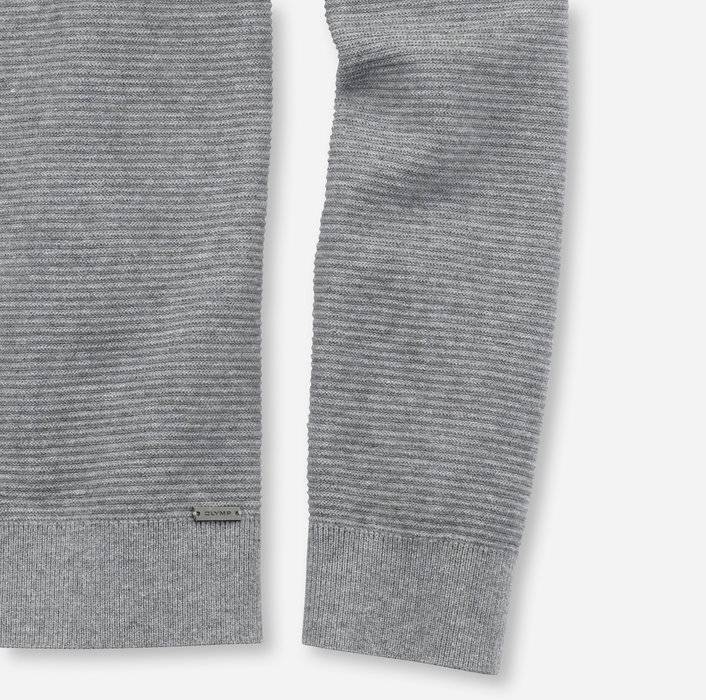 Olymp Maglione girocollo olymp grigio in cotone bio modern fit Fino Al -60%
