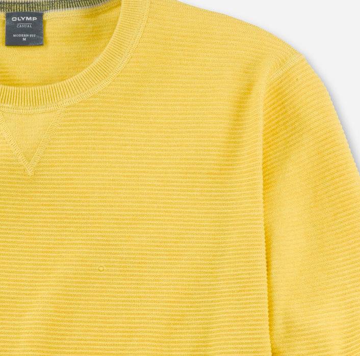 Olymp Maglione girocollo olymp giallo in cotone bio modern fit Shopping Online