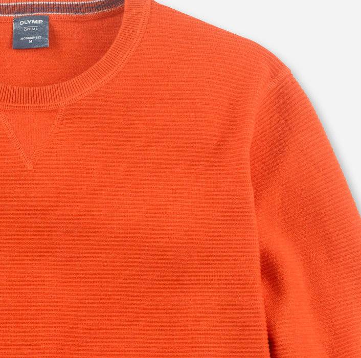 Olymp Maglione girocollo olymp arancio in cotone bio modern fit Affare Del Giorno
