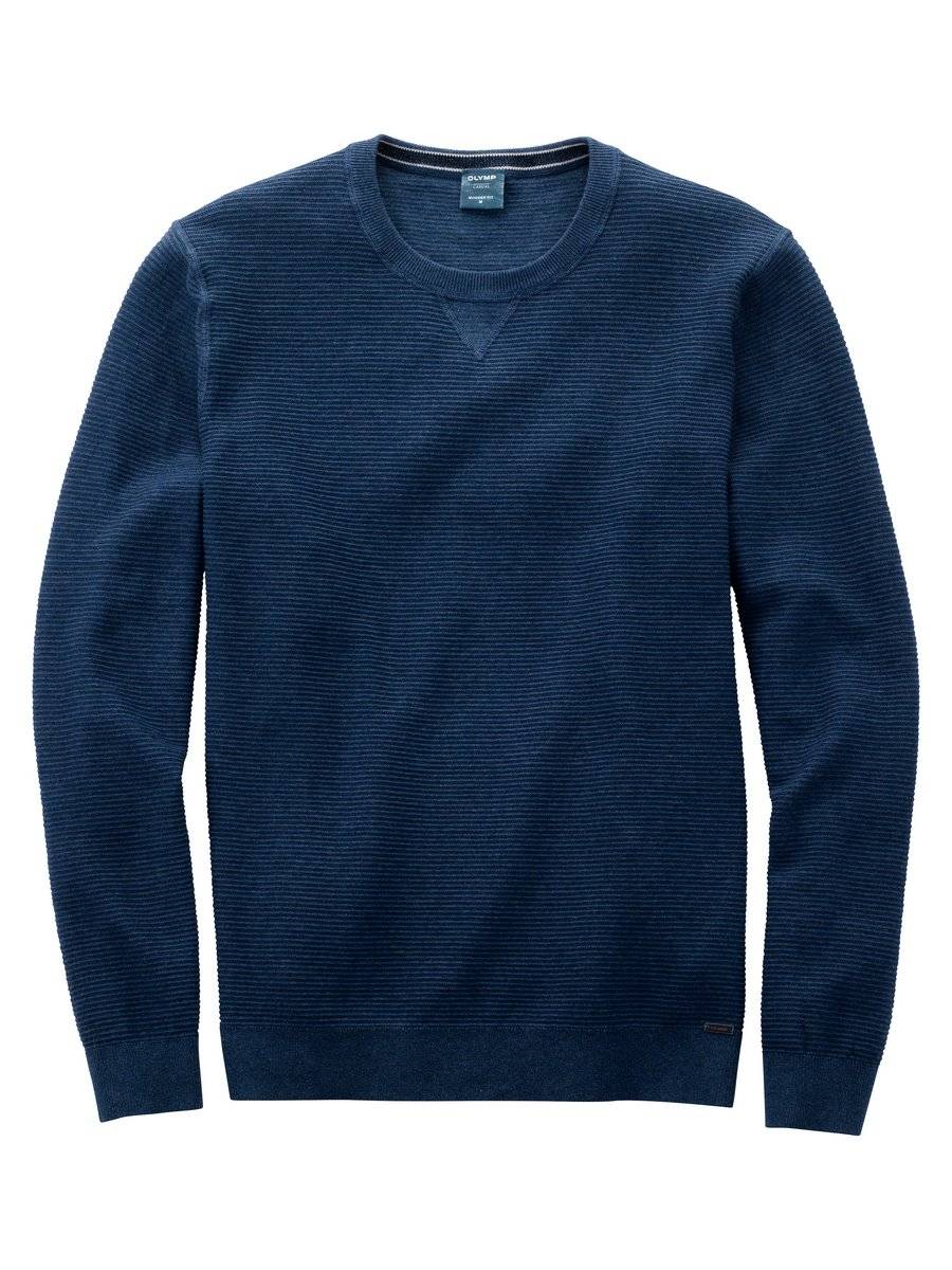 Olymp Maglione girocollo olymp blu marine in cotone bio modern fit Prezzo Ridotto