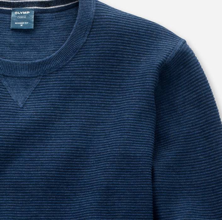 Olymp Maglione girocollo olymp blu marine in cotone bio modern fit Prezzo Ridotto