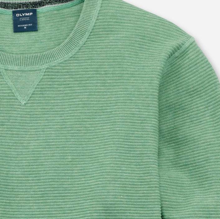 Olymp Maglione girocollo olymp verde chiaro in cotone bio modern fit Sottocosto