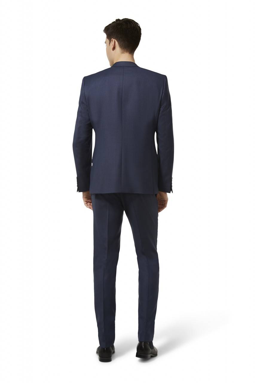 Digel Abito blu medio drop quattro corto slim fit digel in lana reda super 110's Vendita Calda