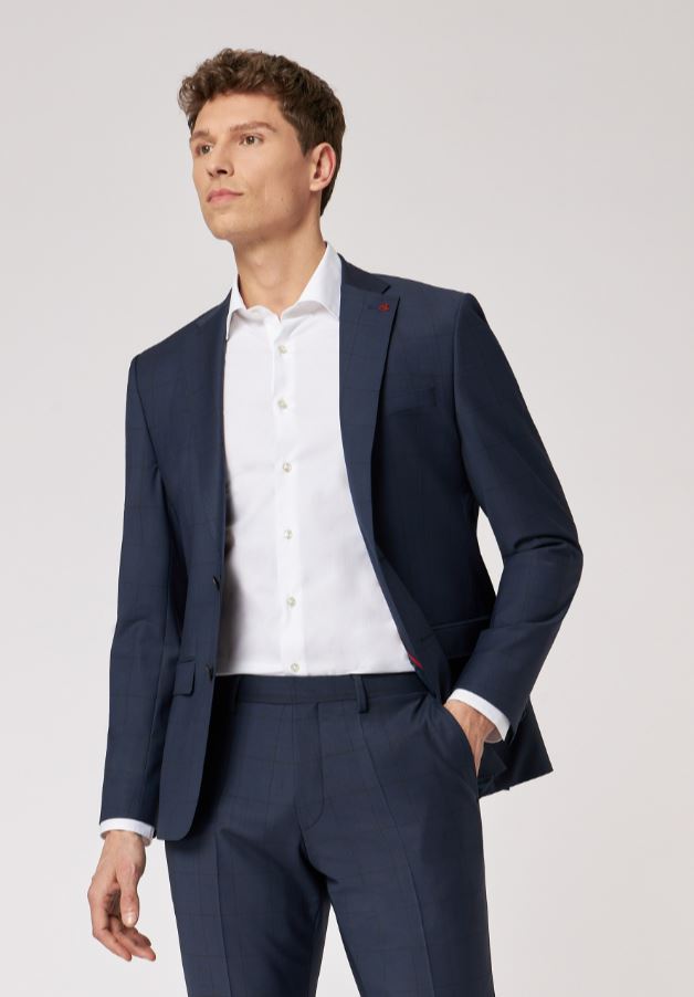 Roy Robson Abito slim fit roy robson blu a quadri lana stretch Offerta esclusiva