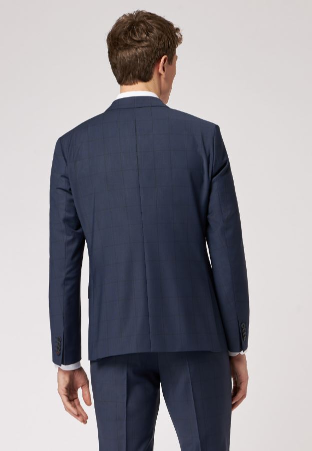 Roy Robson Abito slim fit roy robson blu a quadri lana stretch Offerta esclusiva