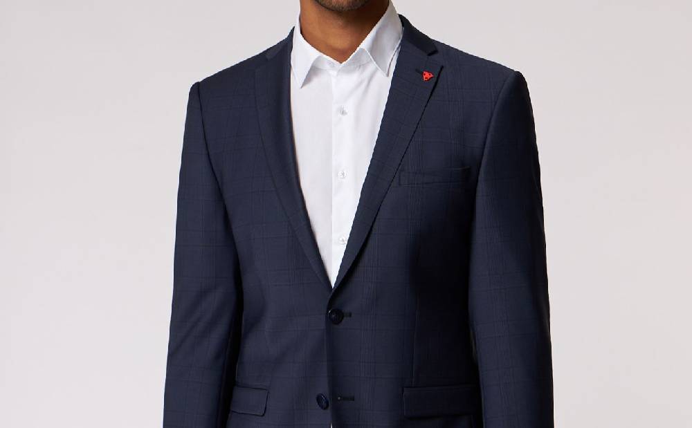 Roy Robson Abito blu a quadri roy robson extra slim fit in lana bi-stretch Offerta natalizia
