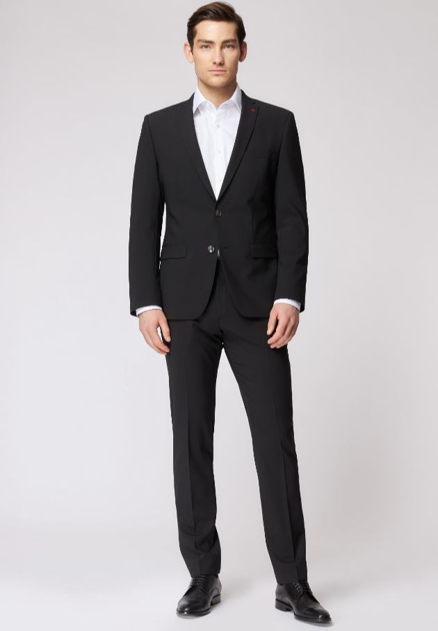 Roy Robson Abito slim fit nero roy robson lana stretch Vendita calda