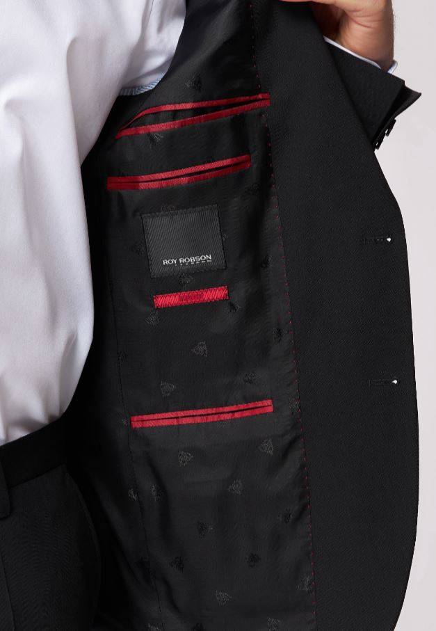 Roy Robson Abito slim fit nero roy robson lana stretch Vendita calda