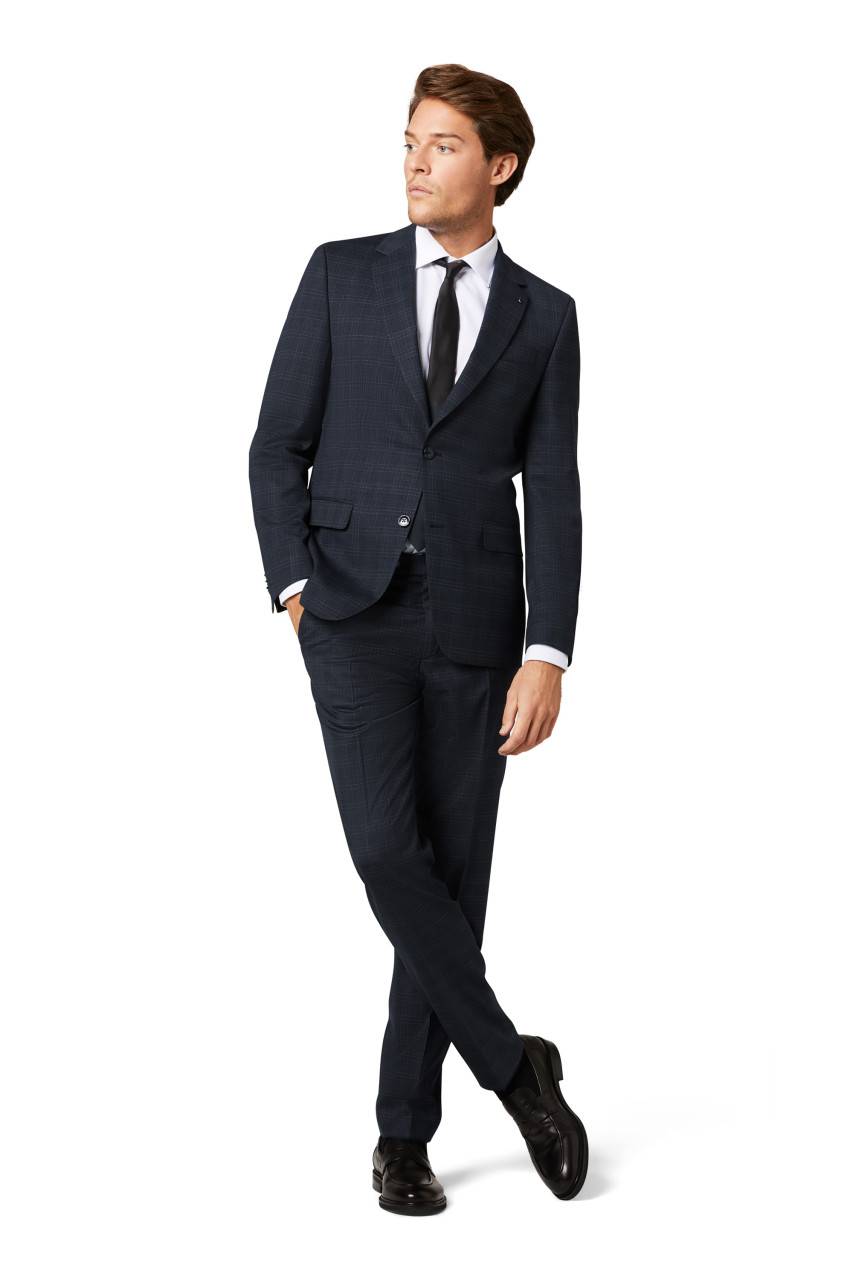 Digel Abito blu a quadri digel drop sei modern fit lana stretch Online Outlet