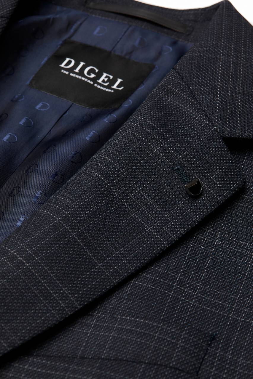 Digel Abito blu a quadri digel drop sei modern fit lana stretch Online Outlet