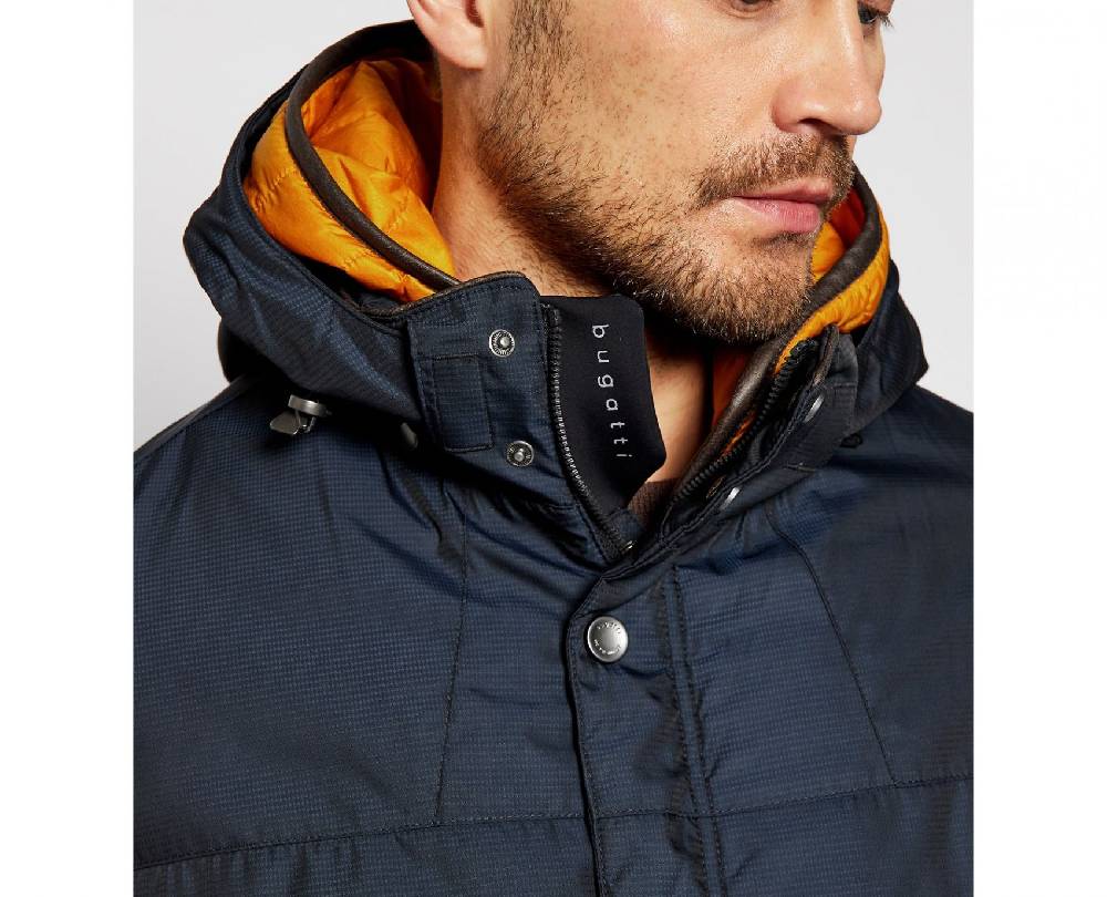 Bugatti Parka blu bugatti con cappuccio staccabile modern fit Bestseller