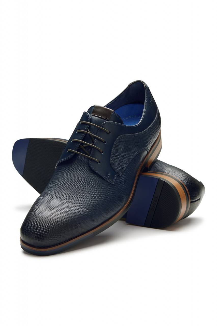 Digel Scarpa elegante derby stringata blu digel in pelle lavorata Latest stili