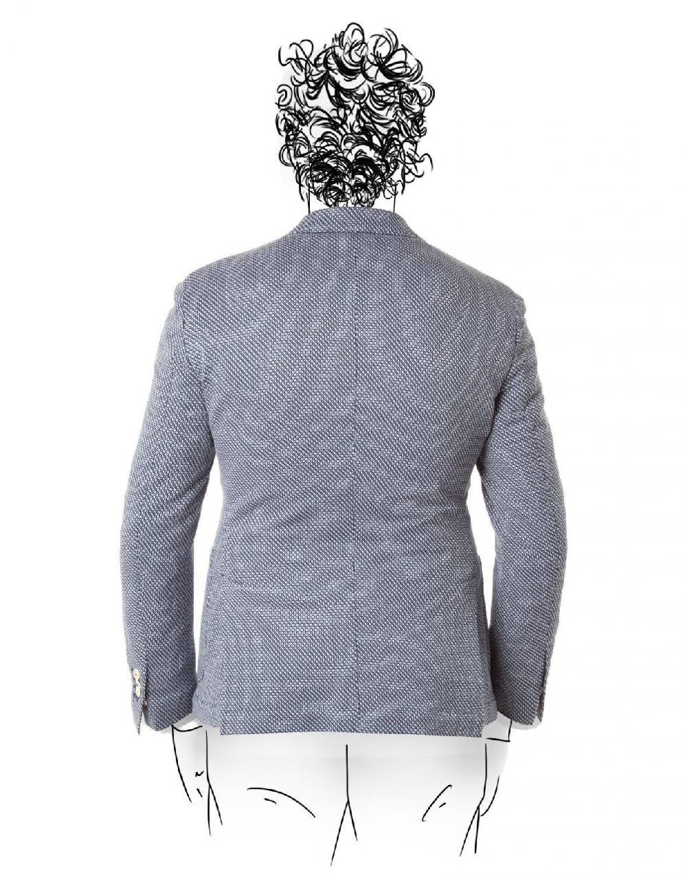 Fradi Giacca slim fit sfoderata fradi in cotone sfoderata micro disegno azzurro Fino al 55% di sconto