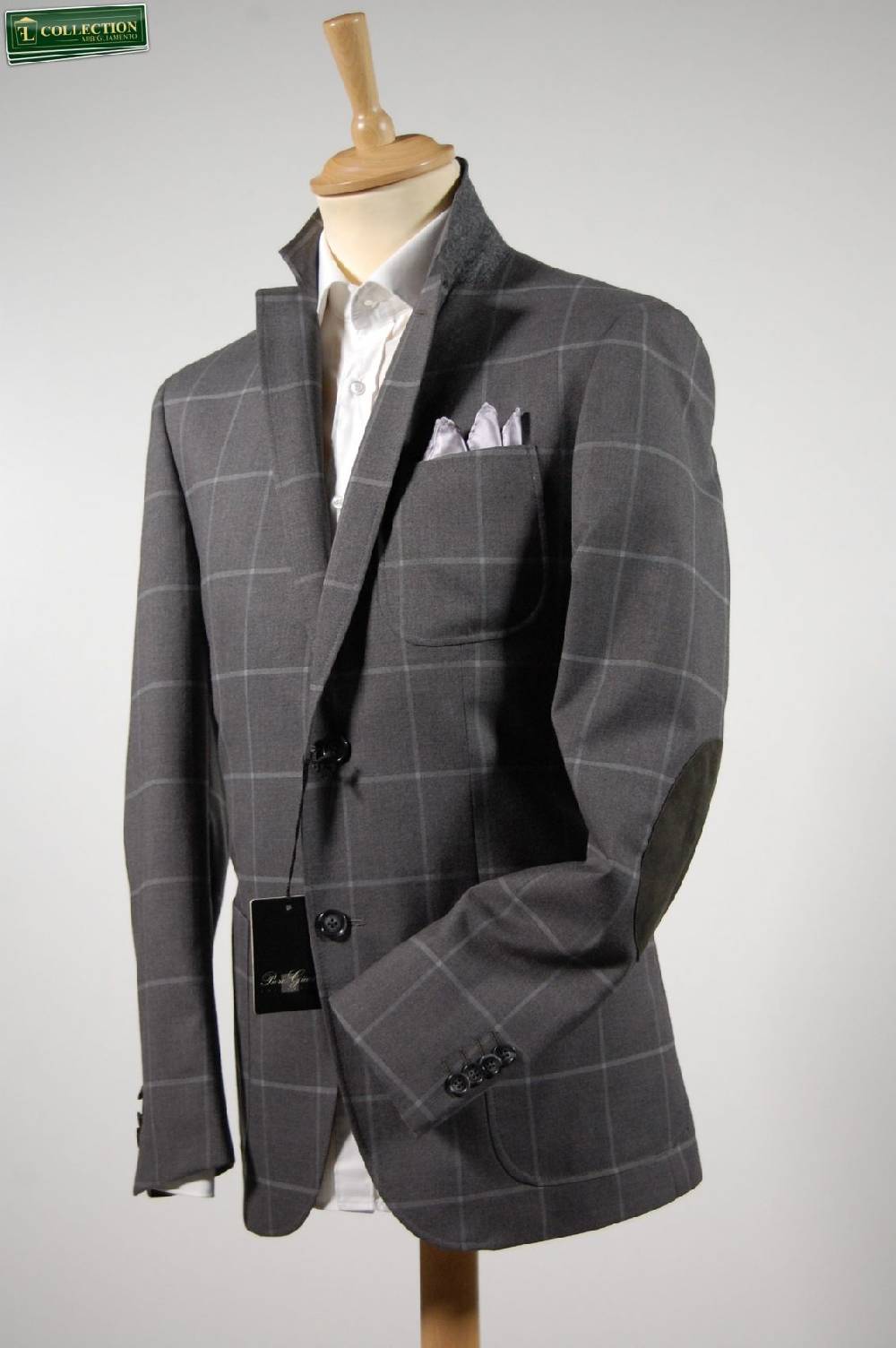 Piero Giachi Giacca blazer a quadri grigio con toppe piero giachi Discount Store per i nuovi prodotti