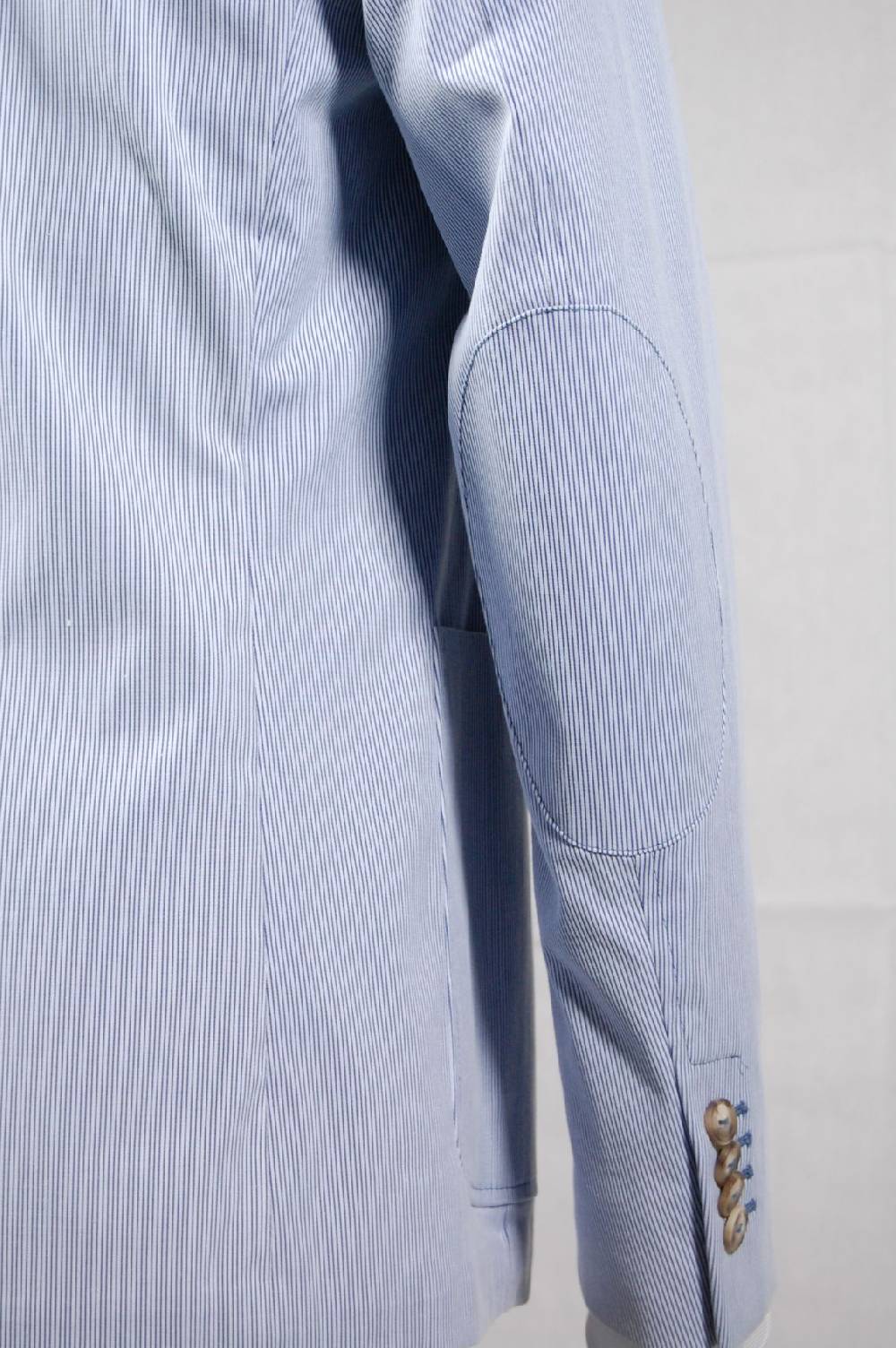 Piero Giachi Giacca mille righe blu sfoderata in cotone Super sconto