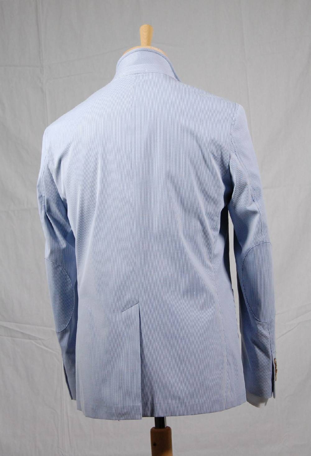 Piero Giachi Giacca mille righe blu sfoderata in cotone Super sconto