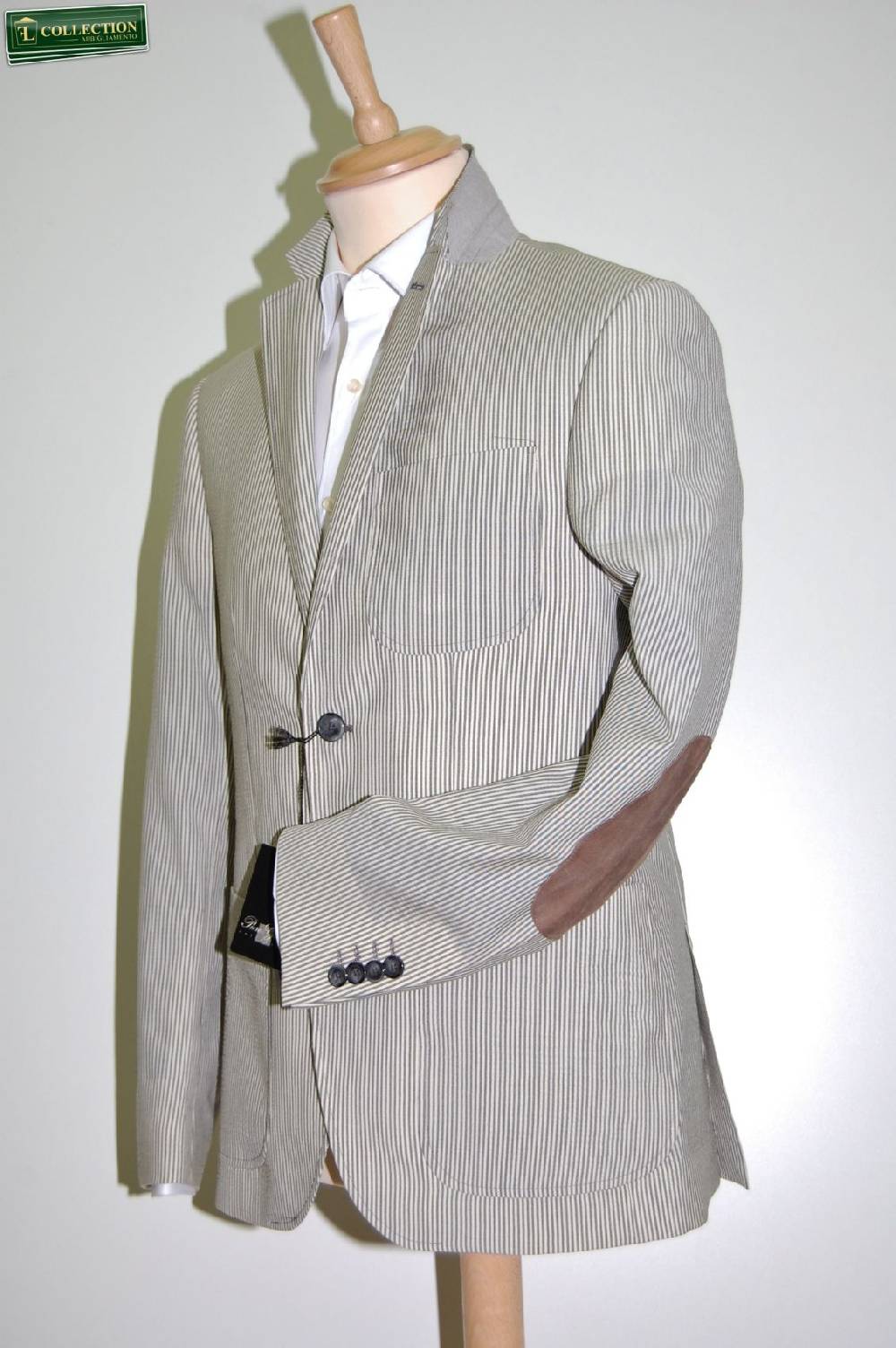Piero Giachi Giacca a righe con toppe Piero Giachi 50% di sconto con spedizione gratuita
