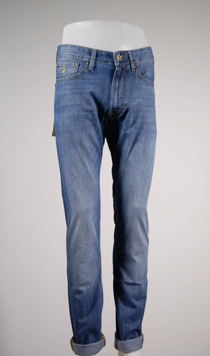 MCS Jeans mcs denim chiaro stone wash slim fit lunghezza 36 Nuovo