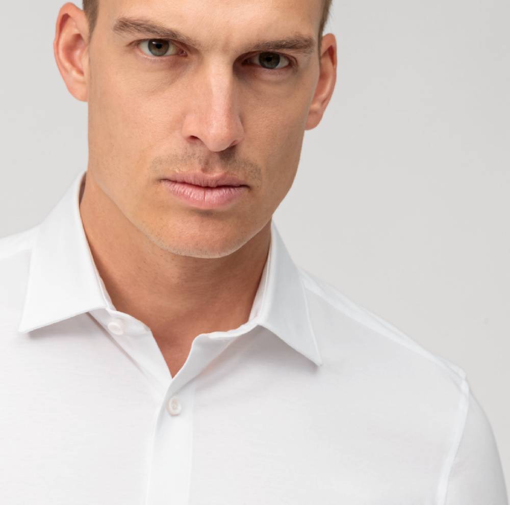 Olymp Camicia olymp bianca in jersey super slim fit Fino Al -60%