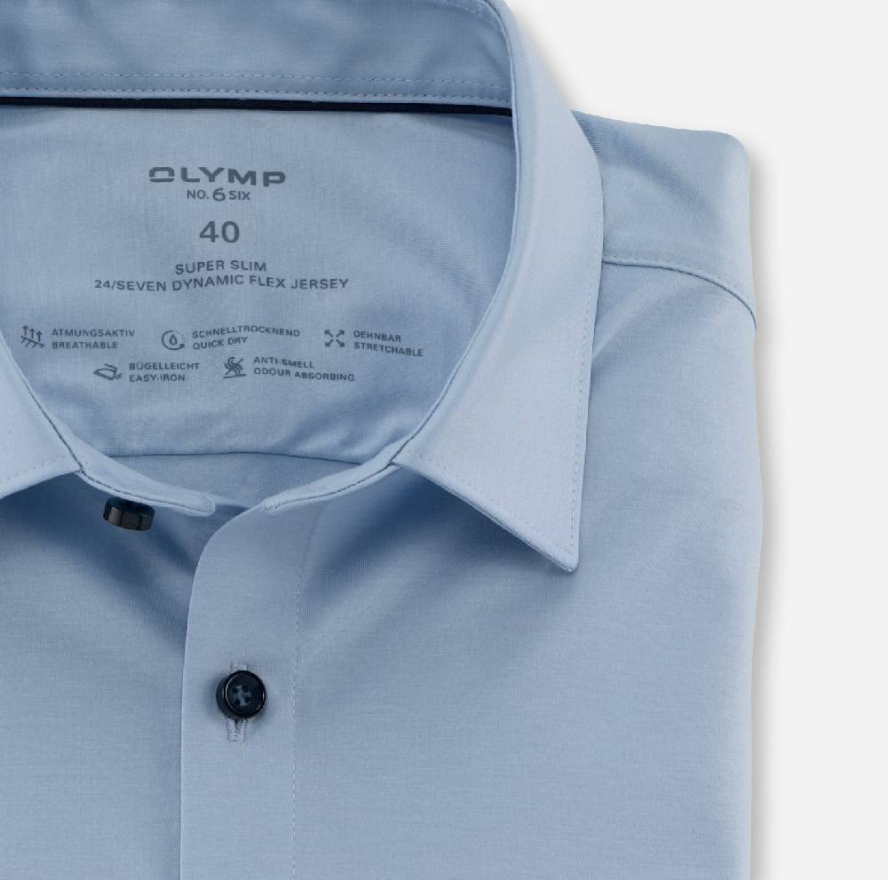 Olymp Camicia olymp celeste in jersey super slim fit Affare Del Giorno