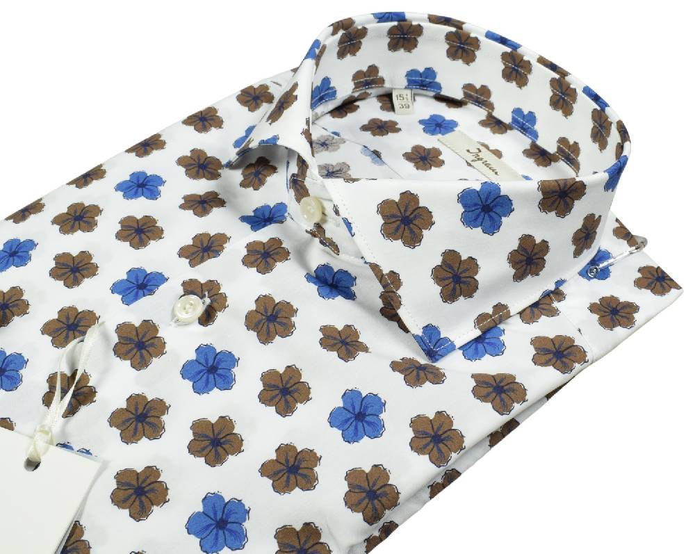 Ingram Camicia ingram fantasia floreale in puro cotone slim fit Prezzo Ridotto